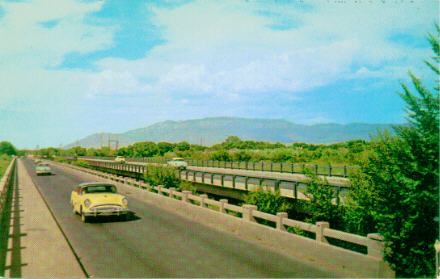 Route 66/Central Avenue across the Rio Grande, Albuquerque, NM