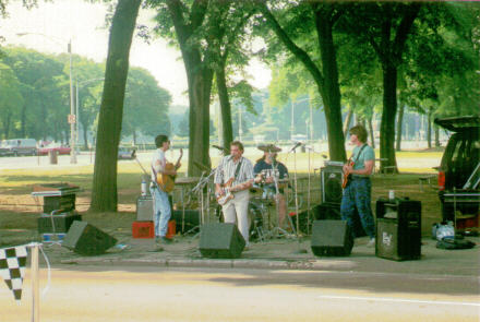 Band playing Route 66 to cheer on the tour participants