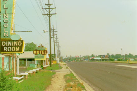 Route 66 and the A. Lincoln Motel, south side of Springfield, IL