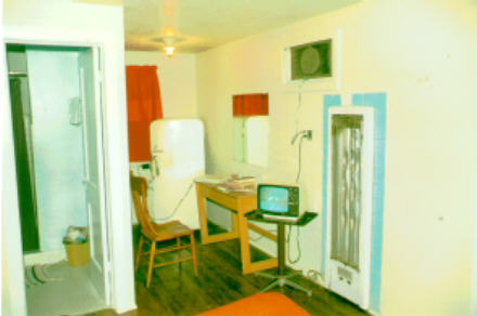 Interior of room at the Blue Swallow, 1992 (pre-renovation!)