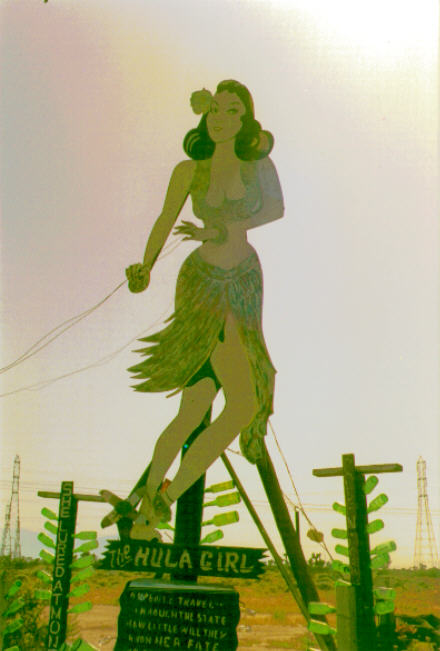 Hula Girl carving at Hula Ville