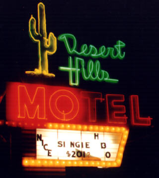 Desert Hills Motel, Tulsa, OK, by night