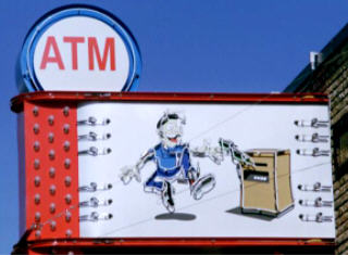 Bank ATM sign, Stroud, OK
