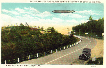 Los Angeles Passing Over Scrub Ridge Summit on Lincoln Highway