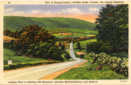 Looking West to Sideling Hill Mountain, between McConnellsburg and Bedford