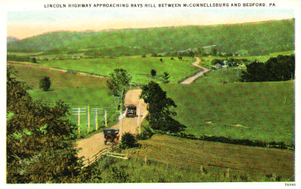 Lincoln Highway Approaching Rays Hill Between McConnellsburg and Bedford, Pa.