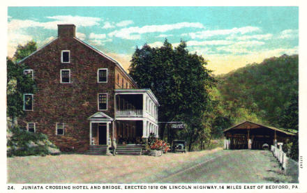 Juniata Crossings Hotel and Bridge, Erected 1818 on Lincoln Highway