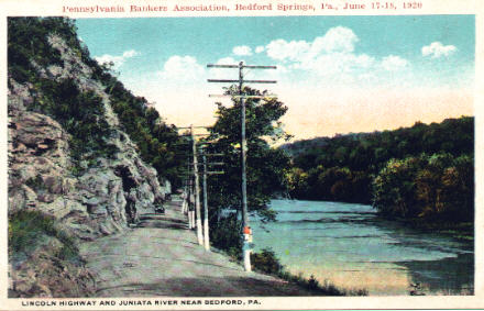 Lincoln Highway and Juniata River near Bedford, Pa.