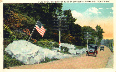 Flag Rock, Washington Park on Lincoln Highway on Ligonier Mts.
