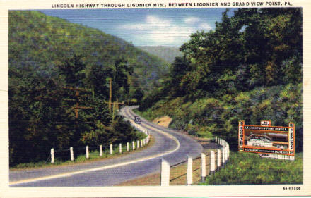 Lincoln Highway Through Ligonier Mts., Between Ligonier and Grand View Point, Pa.