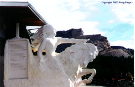 Crazy Horse model and partly carved mountain, South Dakota