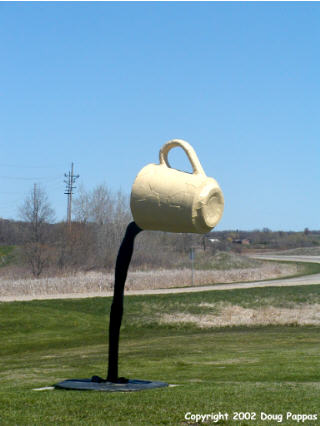 Cup of coffee sculpture, Vining, MN