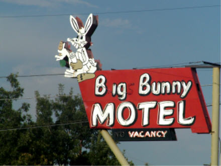 Big Bunny Motel, Colfax Avenue. Guess what the name used to be before Warner Brothers' trademark attorneys got involved?