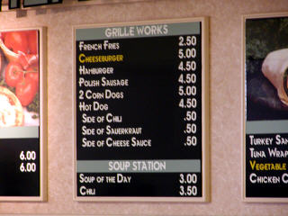 San Simeon concession prices. You're not allowed to publish photos of Hearst Castle itself, but no one said anything about this...