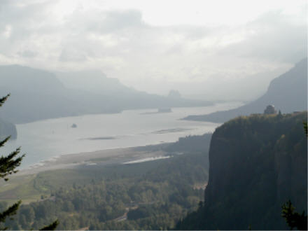 Columbia River Gorge and Vista House, from Chanticleer Point