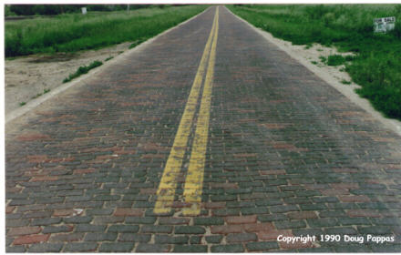 Original brick Lincoln Highway, Elkhorn, NE