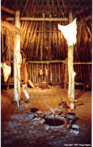 Interior of Pawnee earth lodge, Stuhr Museum of the Prairie Pioneer