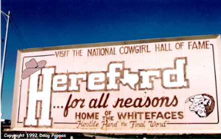 Welcome sign, Hereford, TX