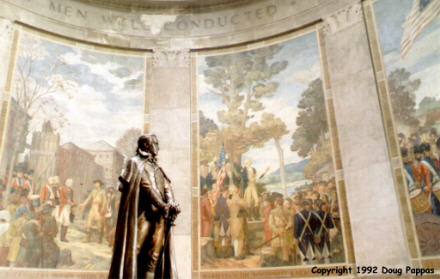 Statue and murals, George Rogers Clark NHP, Vincennes, IN