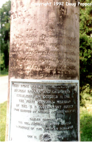 Survey marker on the Indiana-Ohio line