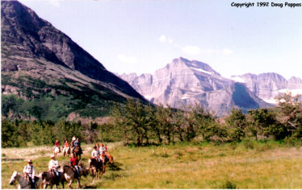 Horseback riders in Glacier National Park