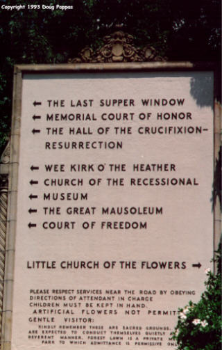 Entrance sign at Forest Lawn, Glendale, CA