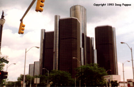 Renaissance Center, downtown Detroit:  the most prominent in a long series of failed attempts to revitalize downtown