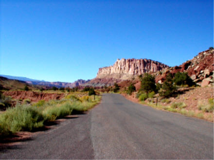 View along park drive, Capitol Reef National Park