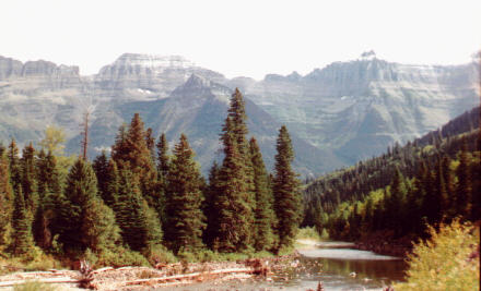 Avalanche Creek and mountains, Glacier National Park