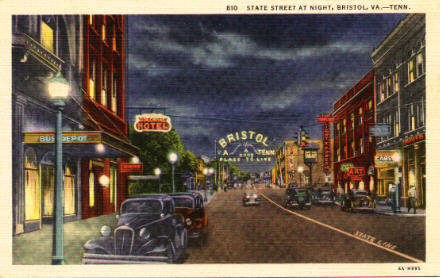 1934 Postcard view of the Bristol, VA/TN arch