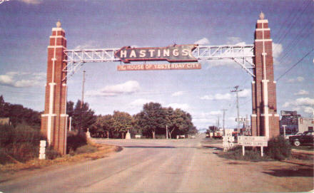Welcome arch, Hastings, NE