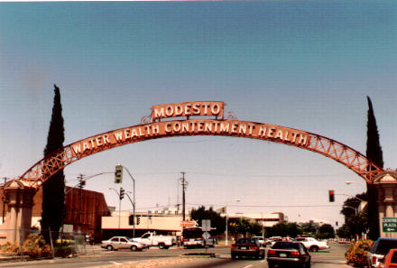 Welcome arch, Modesto, CA