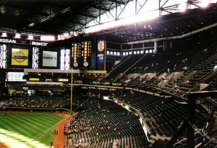 Right field and the retractable roof