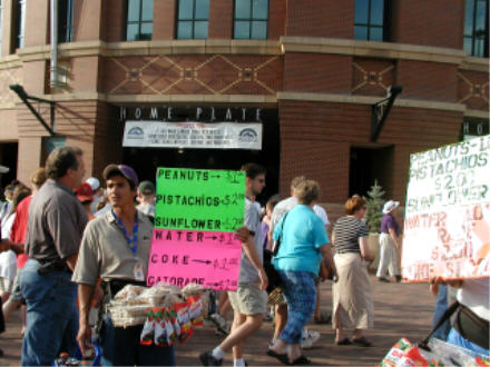 Vendors in front of Coors Field