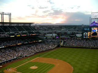 Sunset over the Rockies at Coors