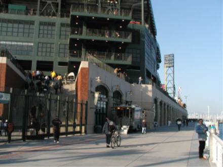 Walkway between right field stands and McCovey Cove, Pacific Bell Park