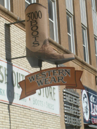 Boot shop, downtown Mitchel