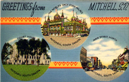 Greetings
from Mitchell postcard
