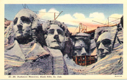 Mount Rushmore under construction