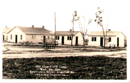 Postcard of Hill Crest Cabin Camp, Wall, SD